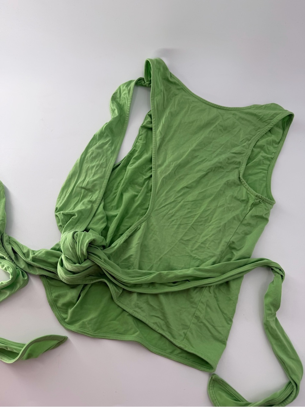 Paloma Wool Name Wrap Cut Out Asymmetrical Versatile Multi Tie Top In Green